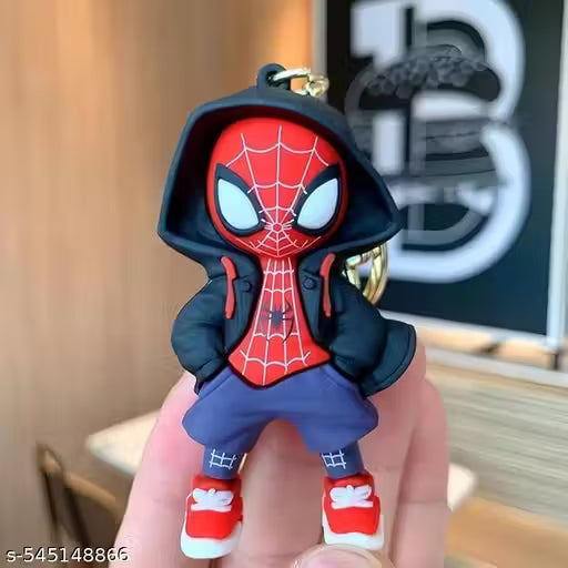 Spider Man Black Hood Cartoon Characters Keychain