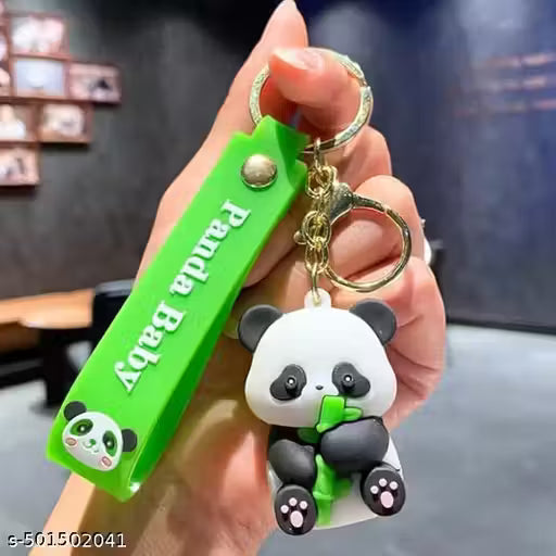 Cartoon Panda Keychain || Soft Rubber Key Chain