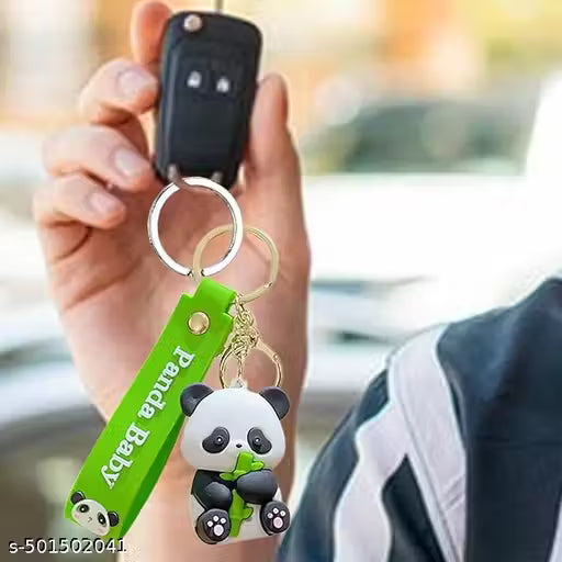 Cartoon Panda Keychain || Soft Rubber Key Chain
