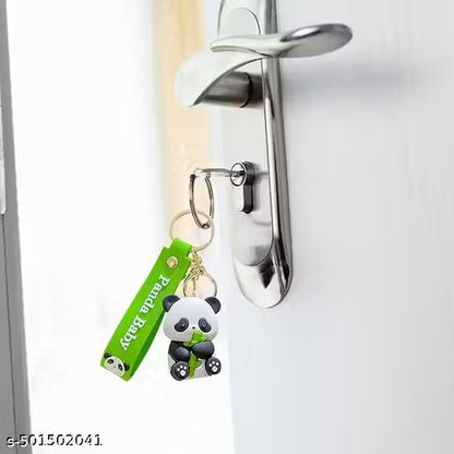Cartoon Panda Keychain || Soft Rubber Key Chain