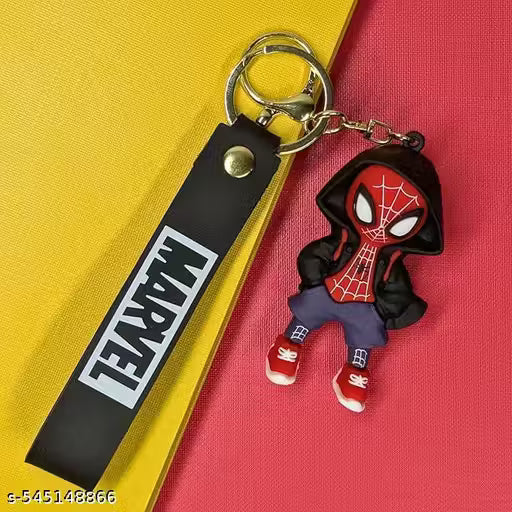 Spider Man Black Hood Cartoon Characters Keychain