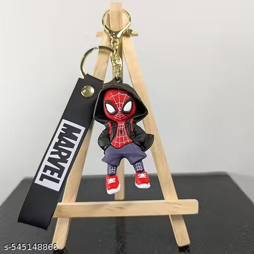 Spider Man Black Hood Cartoon Characters Keychain