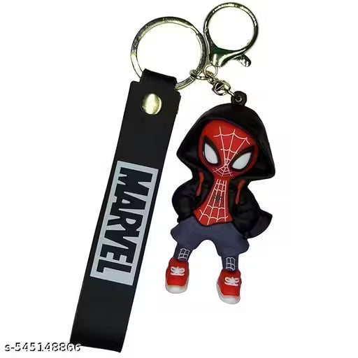 Spider Man Black Hood Cartoon Characters Keychain